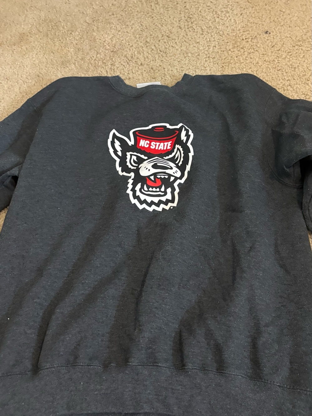 STATE Black Crewneck Sweatshirt with Wolf Logo